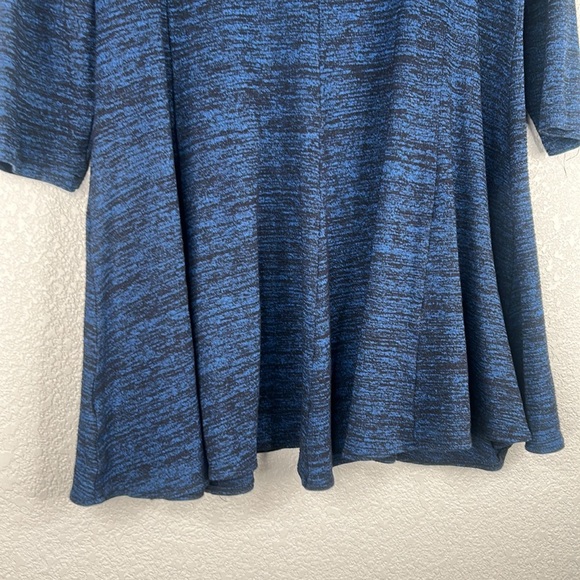 Black & Blue Space Dye Lagenlook Casual Flowy 3/4 Sleeve Top Size Medium - Picture 5 of 5